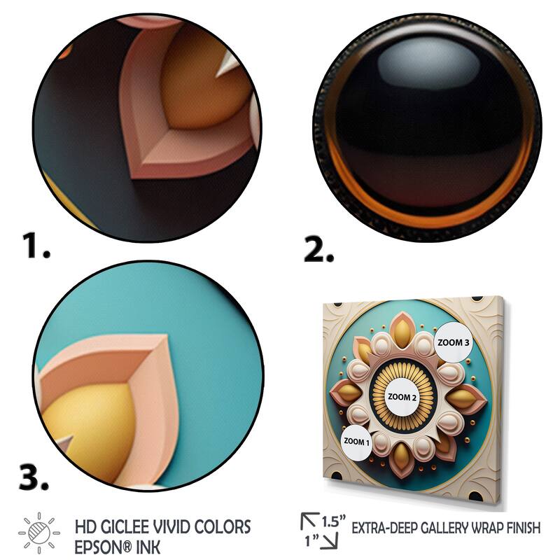 Designart "Abstract Blooming Flower In Gold Black And Pink" Modern Abstract Canvas Wall Art